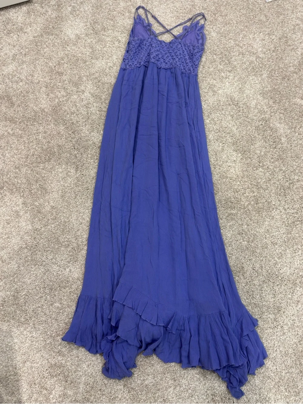 Free People Violet Purple Lace Bodice Spaghetti Strap Maxi Dress